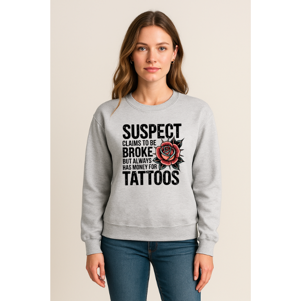 💀 “Suspect Claims to Be Broke” Crewneck