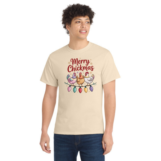 Merry Chickmas Chicken Tee | Holiday Farmhouse Humor | VFAM Design