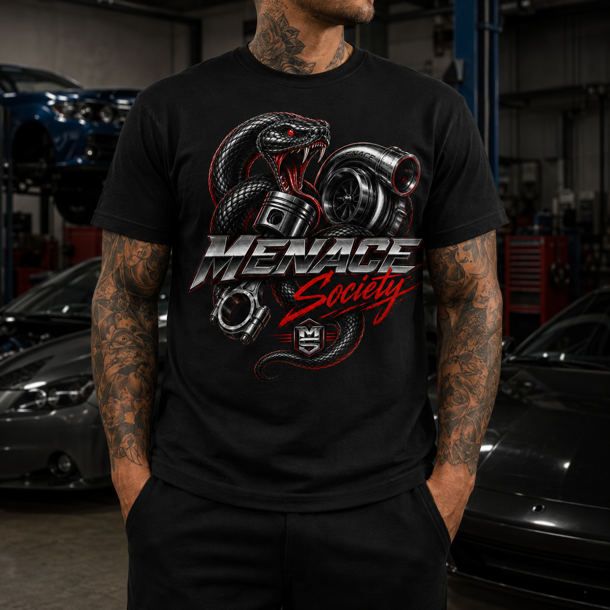 Menace Society Snake Turbo Graphic Tee