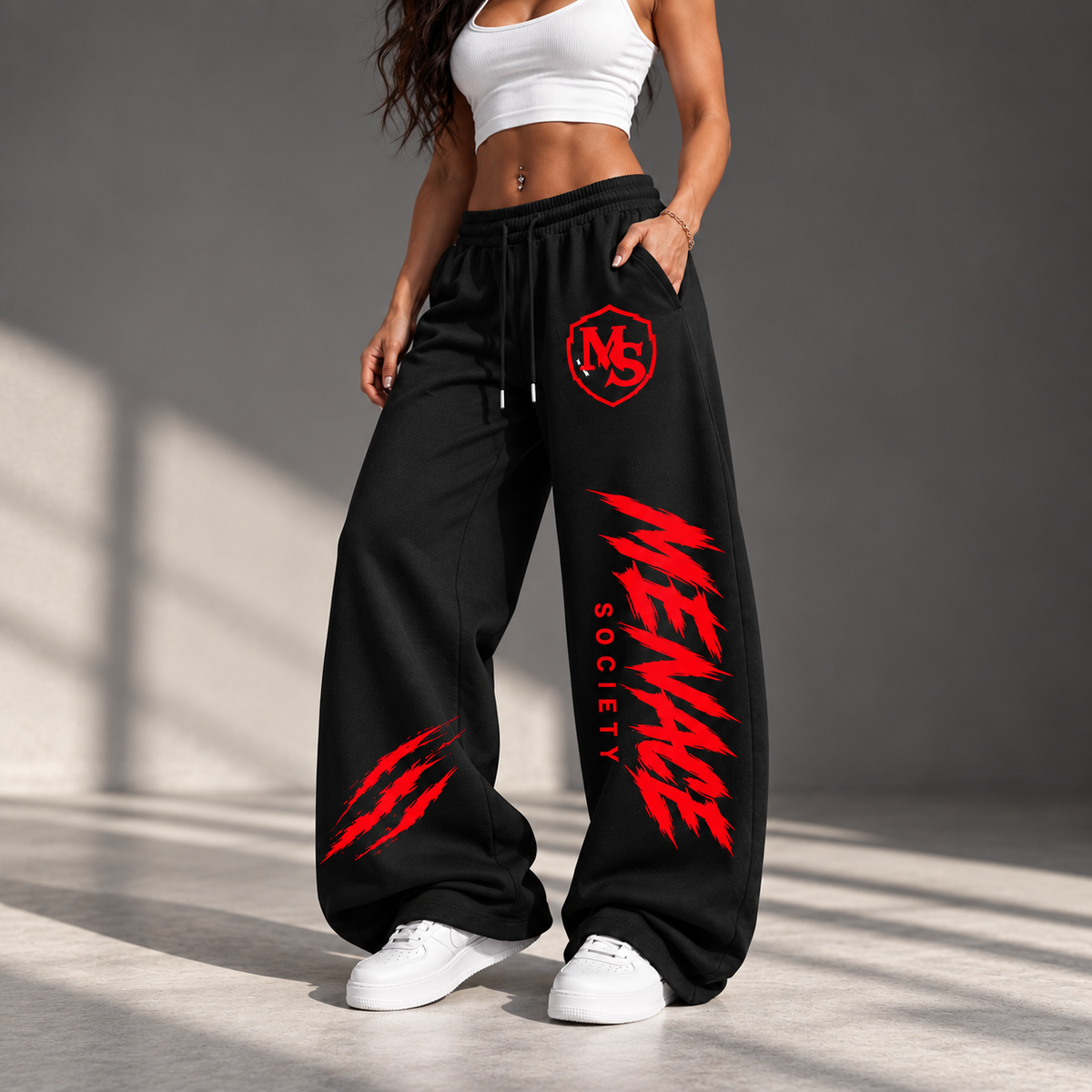 MENACE SOCIETY WIDE-LEG SWEATPANTS
