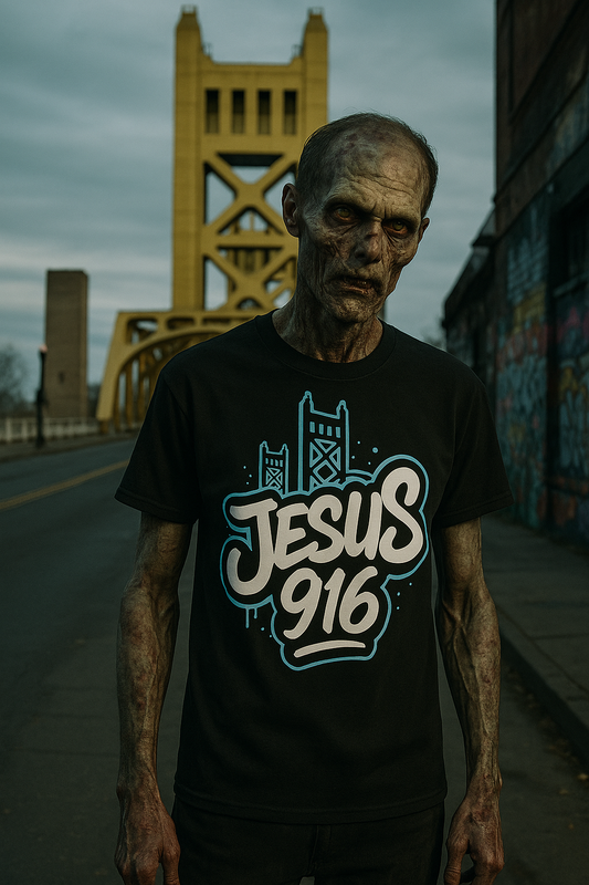 🙏💀 JESUS 916 — Sactown Revival Tee