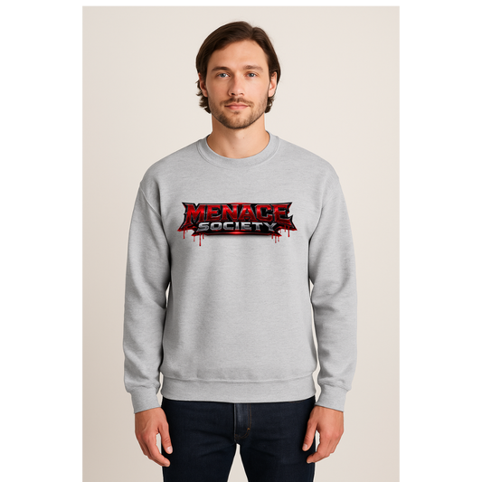 Menace Society Crewneck – Red Drip Grey Edition