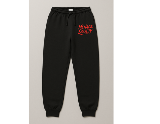 MENACE SOCIETY Red Script Joggers