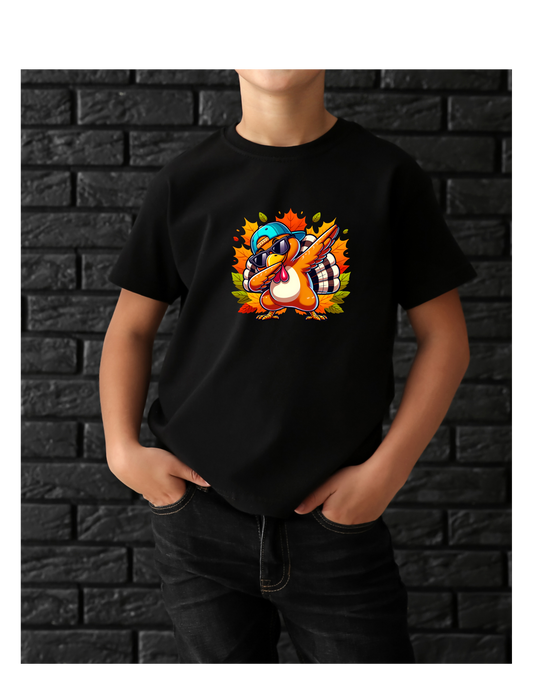 Kids Turkey Dab Thanksgiving Tee 🦃🍁 – Fall Vibes & Fun Style!