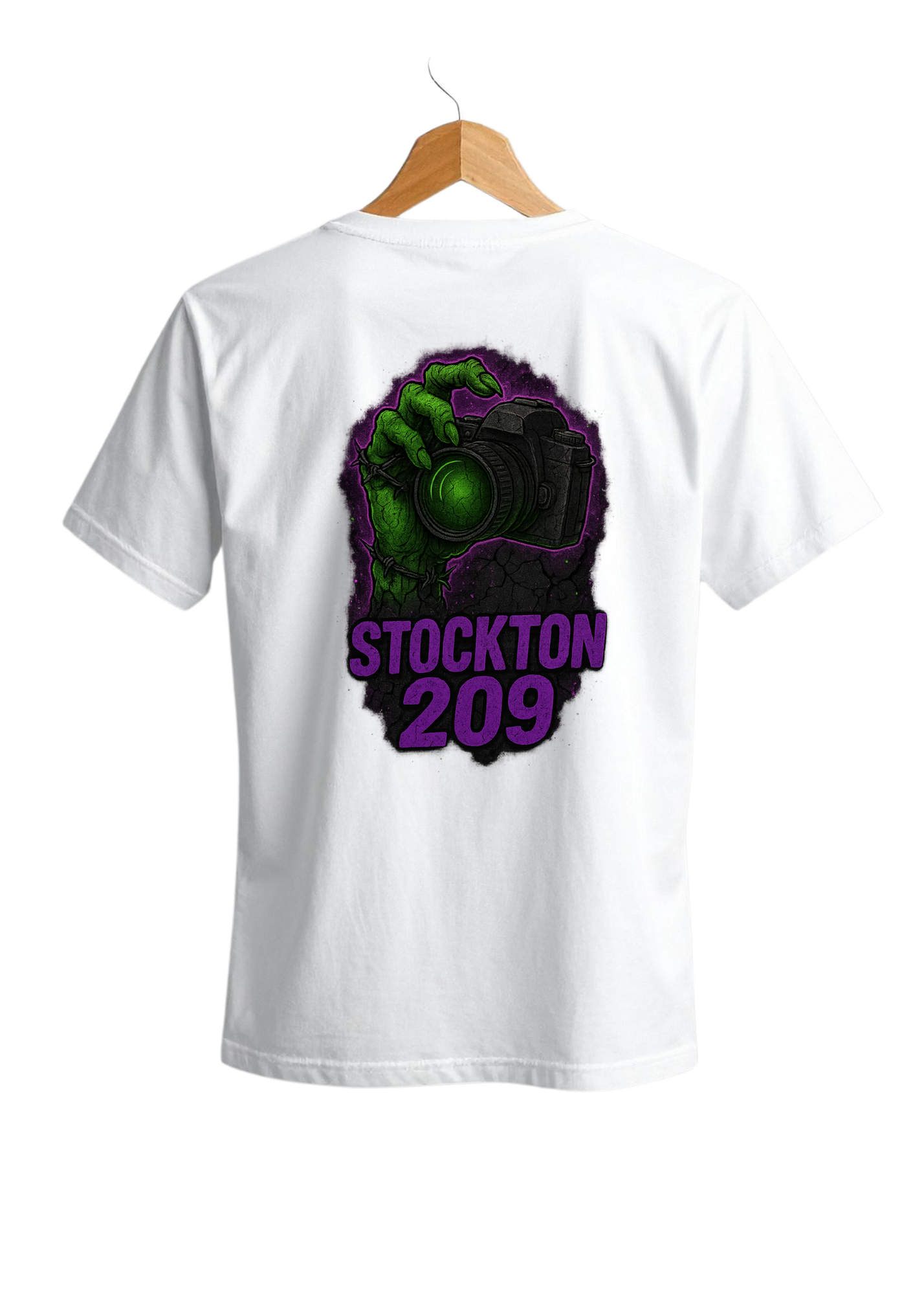 JDM Productions “Stockton 209” Zombie Grip Tee – Black & White Edition