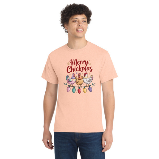 Merry Chickmas Chicken Tee | Holiday Farmhouse Humor | VFAM Design