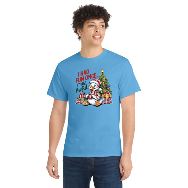 Grumpy Christmas Duck Tee – “I Had Fun Once… It Was Awful” | VFAM Design