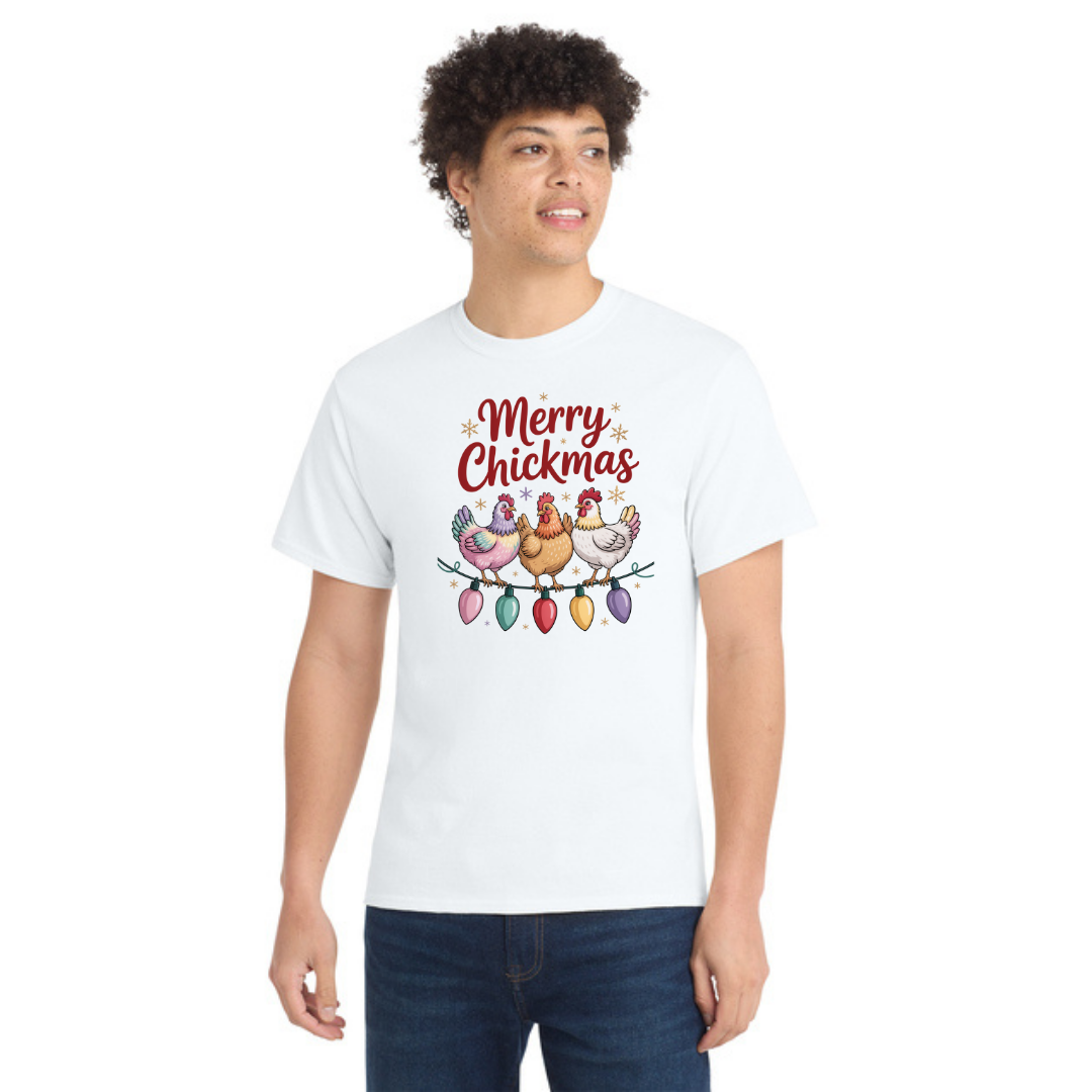 Merry Chickmas Chicken Tee | Holiday Farmhouse Humor | VFAM Design