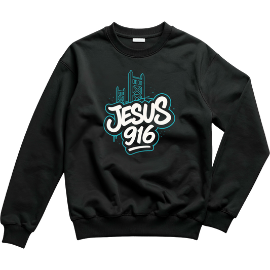 ✨ JESUS 916 — Sactown Faith Crewneck