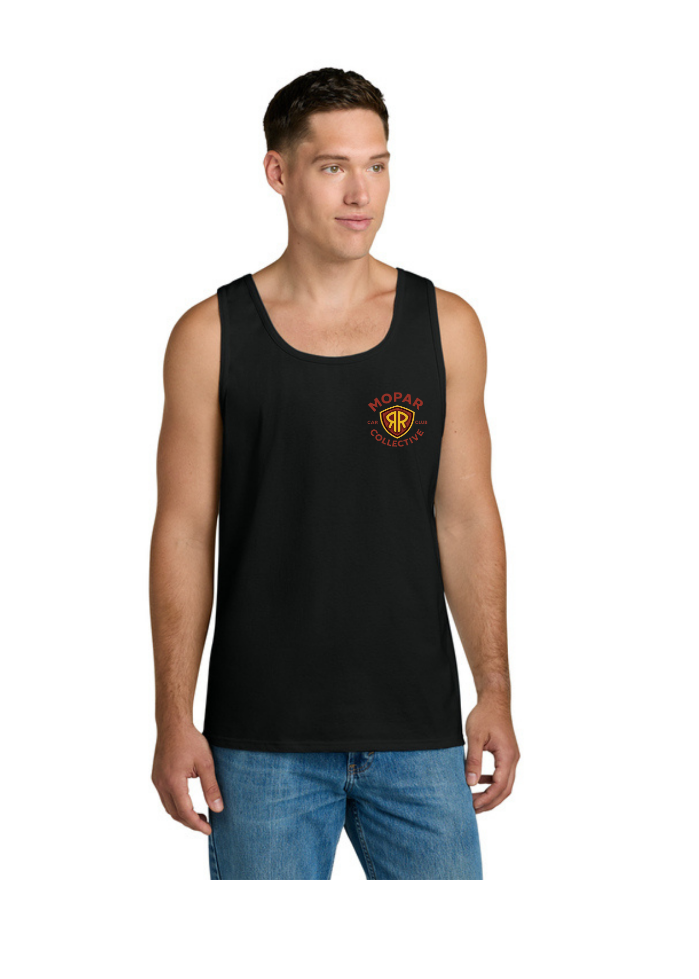 Mo par Collective RR Black Tank Top – Classic Muscle Car Club Graphic Tank