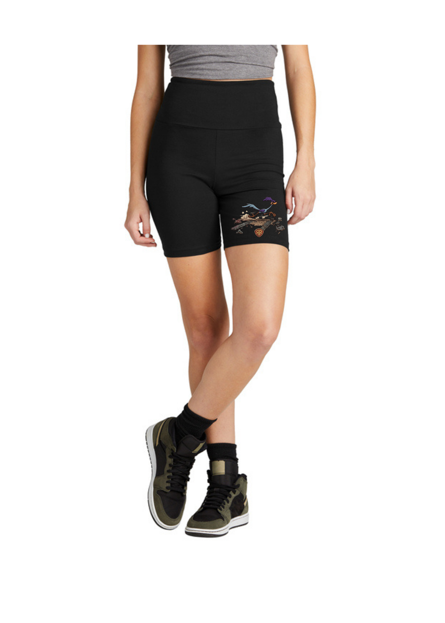 Mo par Collective Women's Set - Black Ribbed Crop Tank & Graphic Shorts