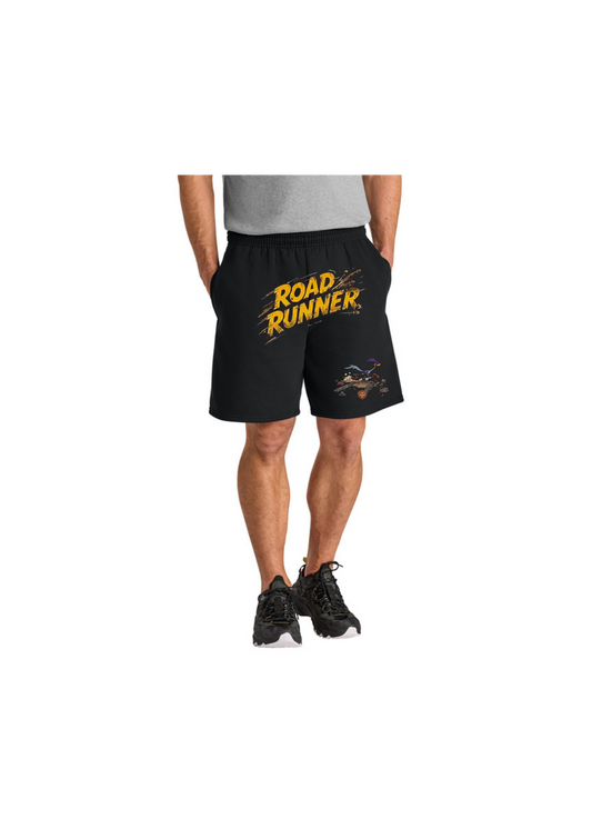 Retro "RR" Graphic Fleece Shorts – Black